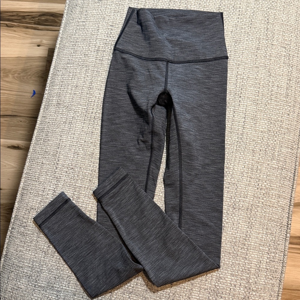 Lululemon Wunder Under High-Rise 28” Brushed Heathered Gray/Black sz 0 - Picture 3 of 5